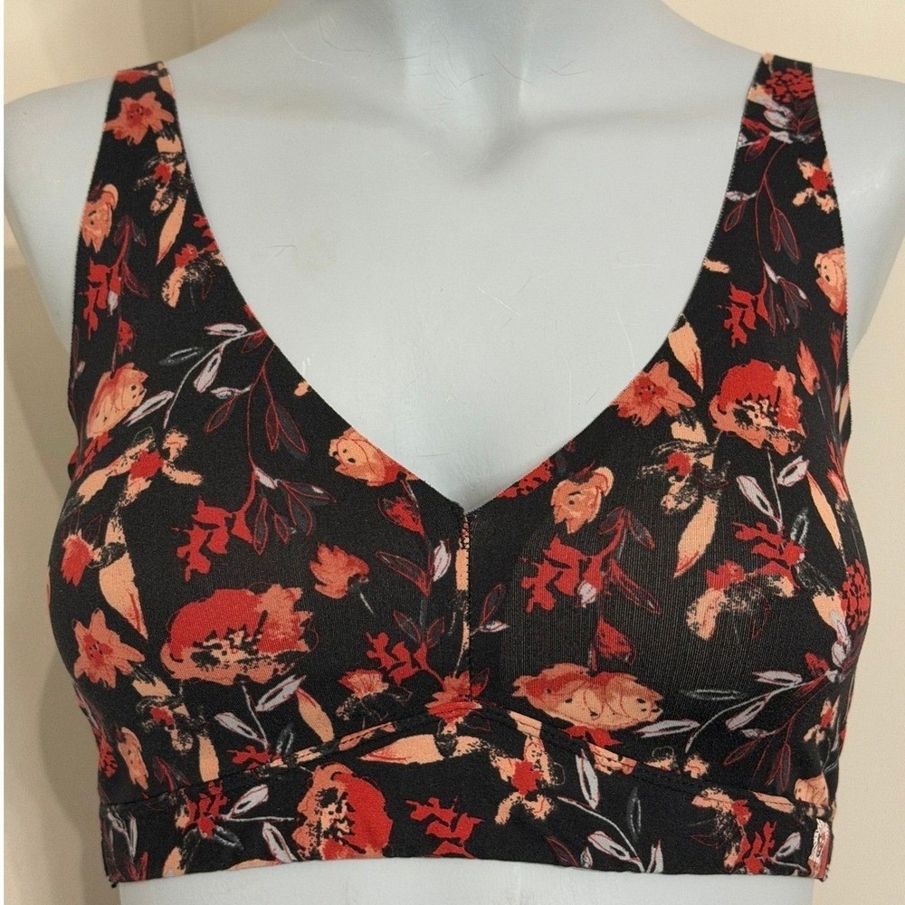 Size S - Anne Klein Black Floral Bralette